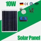 12V 10W Solar Panel Kit Mono Home Caravan Car Battery Charging USB Controller AU