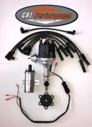 small cap FORD INLINE 6 170 200 250 BLACK HEI Distributor, 45K Coil + 8MM WIRES