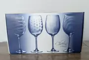 Mikasa Cheers White Wine Glasses 16 oz 9" Tall Crystal Wine Glasses Set of 4 NIB