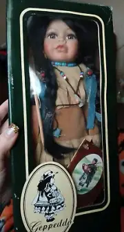 "Geppeddo" Dolls Of The World, Native American, Porcelain, Vintage