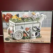 CANISTER SET ~ 3 Piece PORTMEIRION, Botanic Garden Brand New In Box.