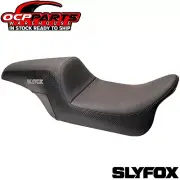 NEW SLYFOX GRAY LOGO SMOOTH VINYL CARBON SEAT FOR MANY HARLEY DAVIDSON MODELS