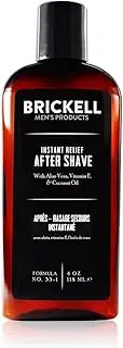 Brickell Men's Instant Relief Aftershave for Men - 4 oz - Natural & Organic - Unscented