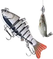 Crankbaits for Fishing,Multi-Jointed Fish Lures with Hook | Colorful Slow Sinking Bait, Angling Tackle for Outdoor