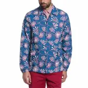 Original Penguin Men’s Leaf Print Rain Jacket Windbreaker Golf Size XL Midnight