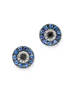 Bloomingdale's Fine Collection Diamond & Sapphire Evil Eye Earrings in 14K White Gold