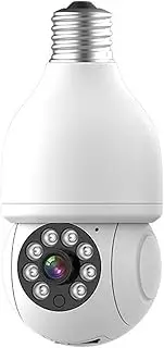 TUYA Security Cameras Wireless Outdoor, 2.4Ghz & 5Ghz WiFi Light Bulb Camera, 1080P Indoor for Home Camera System, Motion Detection, Two-Way Audio,White