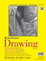 Strathmore 300 Series Drawing Pad, Medium Surface, 9"x12" Glue Bound, 50 Sheets