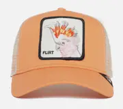 Goorin Brothers Mens Baseball Trucker Cap Hat Snapback The Flirty Bird - Coral