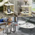 Nesting Coffee Table Storage Shelf Living Room Marble Gold Side Table Furniture