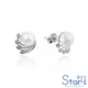 【925 STARS】純銀925微鑲美鑽流線珍珠造型耳環 造型耳環 美鑽耳環 珍珠耳環