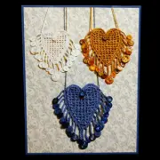 Heart Shaped Necklace Crochet Pattern - 5x4 Large Button Fringe Boho Jewelry