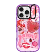 iPhone 16 Pro Impact Ring Stand Case MagSafe Compatible Transparent Junk Journal Stickers