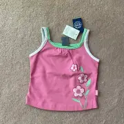 NWT PUMPKIN PATCH GIRLS 2T TOP, COTTON, PULLOVER, PINK WITH FLOWERS ON FRONT