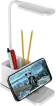 Study Lamps for Desk, Table Light with Wireless Charging Stand, Adjustable Brightness Pen Holder Eye-Caring Lighting, Table Light for Reading Working Home College