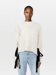 White Wool Long Sleeves Knit Jumper