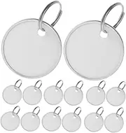 SOPOTUTU 80pcs Blank Round Key Tags with Metal Split Rings Paper Labels for Easy Identification and DIY Projects for Keys Backpacks and Creative Uses