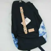 Doughnut Dark Blue Valletta Nautical Hiking Backpack Medium Size Bag Brown Strap