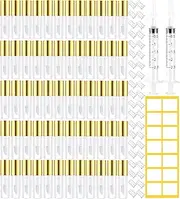 68Pcs Empt Lip Gloss Tube, 1.2ML Clear Mini Refillable Lip Balm Bottles Transparent Lipstick Containers for Lip Samples Portable DIY Containers Vials with Lipbrush and Cover for Travel and Home(Gold)