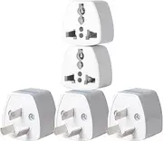 Travel Plug Adapter, 5 pcs Australia 3 Prong Travel Adapter，AUS Plug to UK/US/EU Socket Converter，3 pin Male Plug of ustralia, China, New Zealand，Argentina Travel Plug Travel Convert Adapter