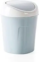 Desktop Trash Can Mini Table Garbage Bin with Swing Lid Living Room Coffee Table Small Practical (Blue)