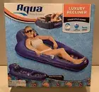 Luxury Recliner Water Lounge Pool Float w/ Ultra-Soft Pillow & Drink Holder. NEW