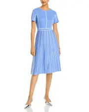 Misook Contrast Trim A Line Dress