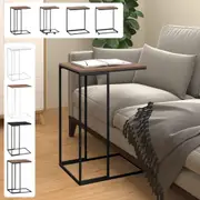 Side Table C-Shaped Centre End Table Coffee Table Black Engineered Wood vidaXL