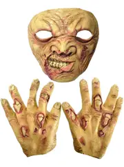 Rotting Zombie Latex Halloween Mask and Hands Set