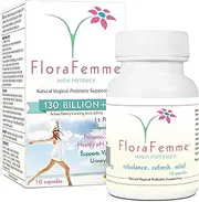FloraFemme - Vaginal Probiotic Suppository - Clinical Strength, balances Yeast & Bacteria for Feminine Freshness! Helps Restore Vaginal Flora After Antibiotics + Supports BV and Candida Prevention