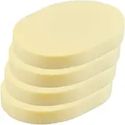 GORGECRAFT Pack of 4 Face Wash Sponges for Women Reusable Face Wash Pads Remover Moist Powder Puff Oval Cleaning Sponge Champagne Yellow Make Up Sponges for Cleaning Foundation