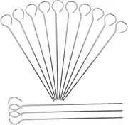 NAMOARLY 50Pcs Stainless Steel BBQ Skewers Grilling Skewers for Meat Vegetables Easy to Hang Design for Outdoor Barbecues and Family Gatherings