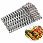Flat Stainless Steel Skewers Bbq Needle Stick For Outdoor Camping Picnic 20Pcs