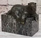 Polar Bear Bronze Sculpture Art Deco Statue Figurine Figure Decor Lostwax Decor