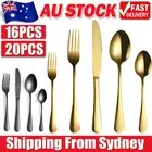 16/20X Stainless Cutlery Set Steel Spoon Fork Knife Tablespoons Travel Teaspoons