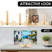 6 Pcs Plate Stands for Display Wood Plate Holder Decorative Picture Frame KojLc