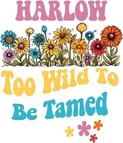 HARLOW Too Wild To Be Tamed: Personalized Notebook Lined Note Pad for Women Named HARLOW