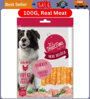 Chicken Jerky and Rawhide Twist Dog Treats 100g FREE SHIPPING