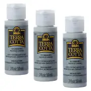 3x Plaid FolkArt Terra Cotta 59ml Acrylic Art Paint Cavern Moss Textured Finish
