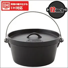 探險家戶外用品㊣NO.81062232日本品牌LOGOS 豪快魔法調理荷蘭鍋12吋(附袋) 可電磁爐加熱