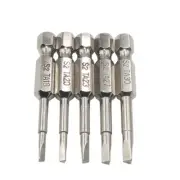 5Pcs Magnetic Triangle Head Screwdriver Bits Steel 1 4 Hex Shank 50mm Length