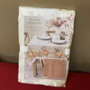 Benson Mills Autumn Gathering Pumpkin Easy Care Jacquard Tablecloth 60x104” NWT