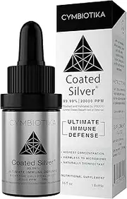 Cymbiotika 99.99% Coated Silver - Ultimate Immune Defense - Highest Concentration - 54 Trillion + Nanoparticles Per Drop - GMO-Free, Vegan, Keto