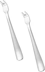 Zerodeko 2Pcs Stainless Steel Barbecue Forks Multi Functional Outdoor Cooking Utensils with Ergonomic Handles for Camping Grilling and Picnics