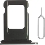 SIM Card Tray Holder Slot Replacement for iPhone XR (Black) with Waterproof Rubber Ring and Eject Pin (Single Sim Version)