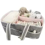 Baby Diaper Caddy Organizer - Nursery Storage Basket Bin Baby Item Blush, Large