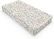 Boho Floral Changing Pad Covers for Boy Girl 32''x16'' Watercolor Wild Flowers Fitted Diaper Change Table Sheets Colorful Spring Nature Plants Art Soft Breathable Nursery Changing Table Cover Mats