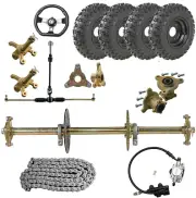 810mm Rear Axle Kit + 6" Wheels + Front Steering Assembly ATV Go Kart Quad Buggy