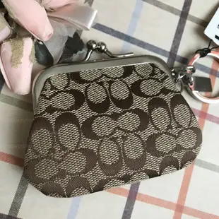 全新真品 Coach 391 Poppy 花朵拼布鑰匙圈零錢包