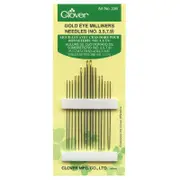 Clover Sewing and Quilting Tools-Clover Gold Eye Milliners Needles No. 3,5,7,9 (16 Needles) Article 236